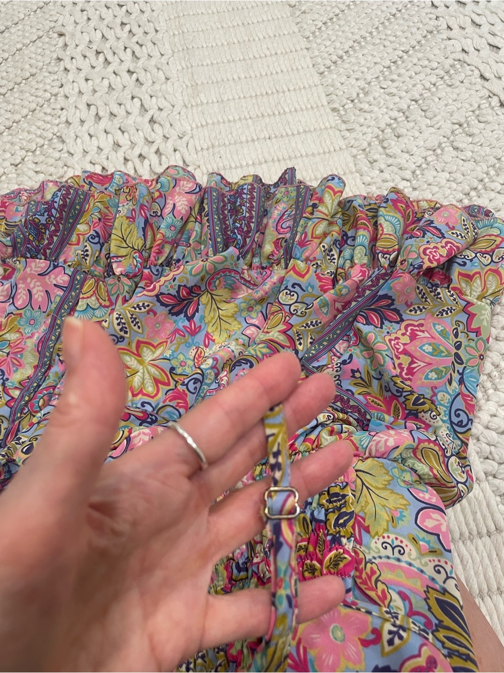 Women’s Floral Paisley Pink & Blue Summer Dress - Picture 4 of 5